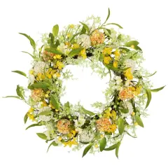 26" Yellow & Orange Berry & Thistle Floral Spring Wreath