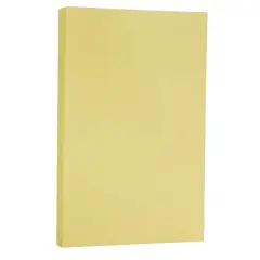 JAM Paper Legal Vellum Bristol Cardstock Paper, 50 Sheets Yellow