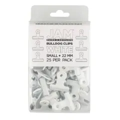 JAM Paper 22mm Metal Bulldog Clips, 25ct. White