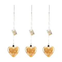 Glitzhome&reg; 26" LED Glass Heart Wall D&eacute;cor, Set Of 3