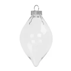 4 Pack 4.5" Clear DIY Plastic Teardrop Ornaments by Make Market&reg;