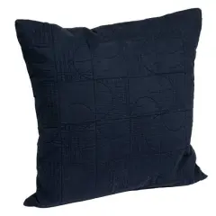 Hello Honey&reg; Blue Square Modern Geometric Quilted Pillow Cover