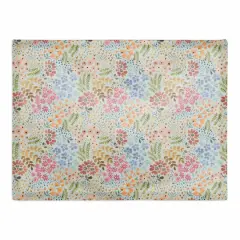 Wild Flower Floral Cotton Twill Placemat Blue