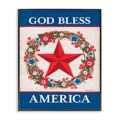 Stupell Industries God Bless America Wreath Framed Giclee Art Black