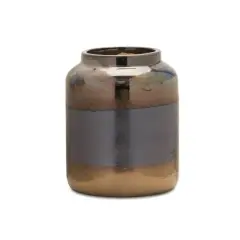 7.5" Modern Iridescent Two Tone Vase