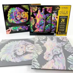 ArtSkills&reg; Lions & Giraffes Premium Paint by Number Set