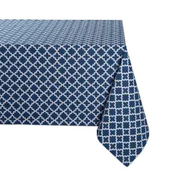 Nautical Blue Lattice Tablecloth 60" x 84"