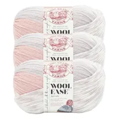 3 Pack Lion Brand&reg; Wool Ease&reg; Fair Isle Yarn Pink and Mushroom