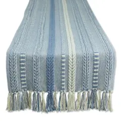 DII&reg; 108" Braided Stripe Table Runner Stonewash Blue