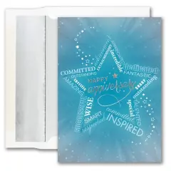 JAM Paper Anniversary Wording Star Blank Card & Envelopes Set