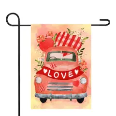 Love Banner and Vintage Car Garden Flag