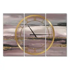 Designart 'Purple Glam Storm Iii Modern Multipanel Wall Clock