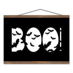 Boo Bats 12" x 18" Teak Hanging Canvas
