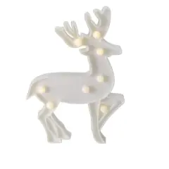 9.75" White Reindeer Christmas Marquee Wall Sign