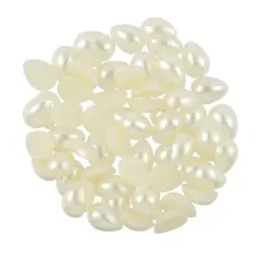 6mm x 8mm Ivory Plastic Flatback Pearl Teardrops, 300ct. by Bead Landing&trade;