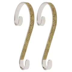 Haute Decor Stocking Scroll&reg; Gold Glitter Stocking Holders, 2ct.