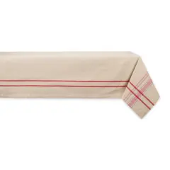DII&reg; Red French Stripe Tablecloth 60x104