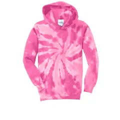 Port & Company&reg; Youth Tie-Dye Pullover Hooded Sweatshirt Pink