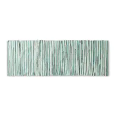 DII&reg; Slim Stripe Cotton Chindi Rug, 2ft. x 6ft. Aqua