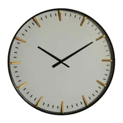 CosmoLiving by Cosmopolitan White Glass Contemporary Wall Clock, 20" x 20" x 2"