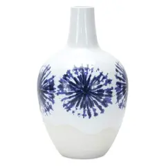11" Two-Tone Tie Dye Design Ceramic Vase