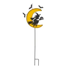 Glitzhome&reg; 45" Lighted Metal Halloween Moon Yard Stake