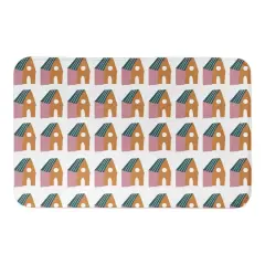 Colorful House Pattern 34" x 21" Bath Mat