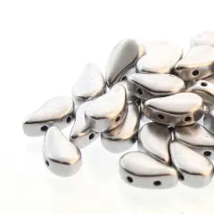 The Beadsmith&reg; Paisley Duo 2-Hole Czech Glass Teardrop Beads, 8mm Bronze Aluminum