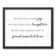 Home Wishes 16" x 20" Black Framed Canvas