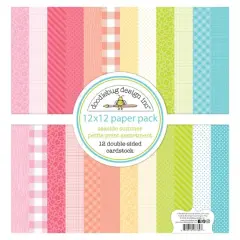 Doodlebug Design Inc&trade; Petite Prints Seaside Summer Double-Sided Cardstock, 12" x 12"