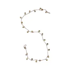 Hello Honey&reg; 6ft. Antique Gold Finish Metal Bells on Red Cord Garland