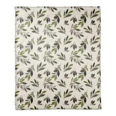 Watercolor Leaves Pattern 50" x 60" Coral Fleece Blanket