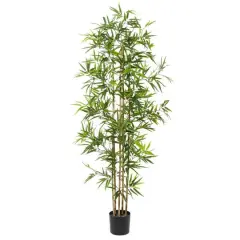 Artificial Bamboo Plants Indoor, 77", Green