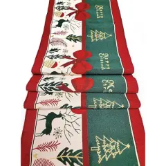 Wizardi 13.75" x 71" Festive Holiday Tree Christmas Table Runner