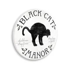 Stupell Industries Black Cat Manor Sign Wall Plaque Art