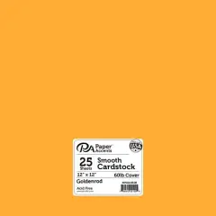 PA Paper&trade; Accents 12" x 12" 60lb. Goldenrod Smooth Cardstock, 25 Sheets