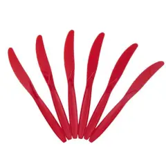 JAM Paper Premium Plastic Knives, 100ct. Red