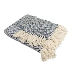 DII&reg; Nautical Blue Handloom Chevron Throw