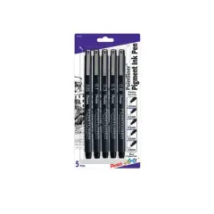 Pentel Arts&reg; Pointliner&trade; Assorted 5 Pen Set, Black