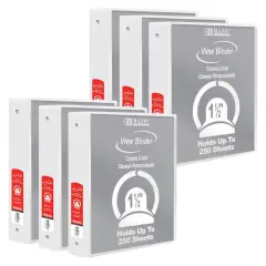 BAZIC&reg; 3 Ring View Binder with Pockets, 6ct. White