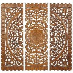 Brown Wood Traditional Wall D&eacute;cor Set