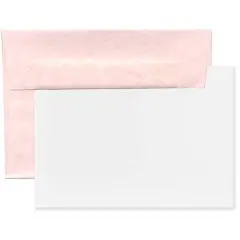 JAM Paper 3.62" x 5.12" Blank Greeting Cards Set with Parchment Envelopes, 25ct. Pink