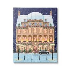 Stupell Industries Winter Hotel Christmas Festival Canvas Wall Art