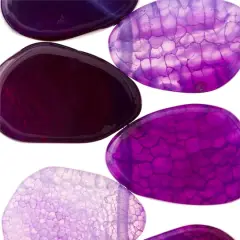 Large Amethyst Agate Lentil Beads, 35mm by Bead Landing&trade;
