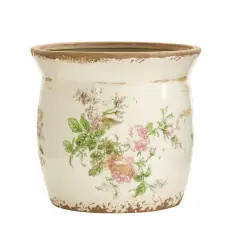 8" Tuscan Ceramic Floral Print Planter