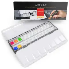 Arteza&reg; Watercolor Empty Half-Pans In Tin Box