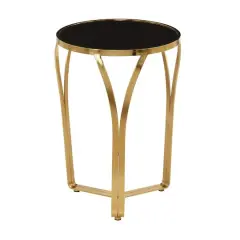 Gold Metal Contemporary Accent Table 23" x 16" x 16"