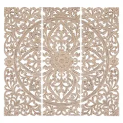 48" Beige Traditional Wood Wall Decor Set