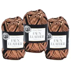 3 Pack Lion Brand&reg; Haute Stitches Faux Leather Yarn Bronze