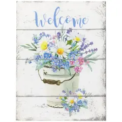 16" Spring Floral Welcome Wall Sign